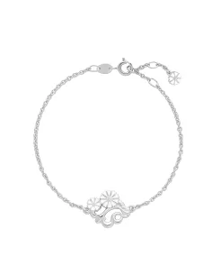Lund Copenhagen | Marguerit armbånd filigran med 7,5mm + 5mm hvid emalje