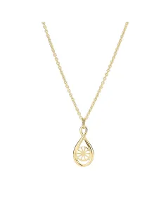Lund Copenhagen | Marguerit collier 1x7,5mm med infinity 24kt forgyldt hvid emalje