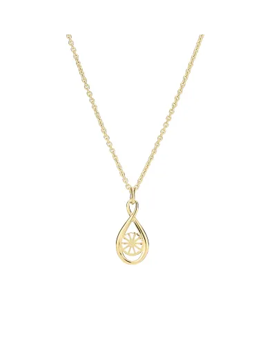 Lund Copenhagen | Marguerit collier 1x7,5mm med infinity 24kt forgyldt hvid emalje