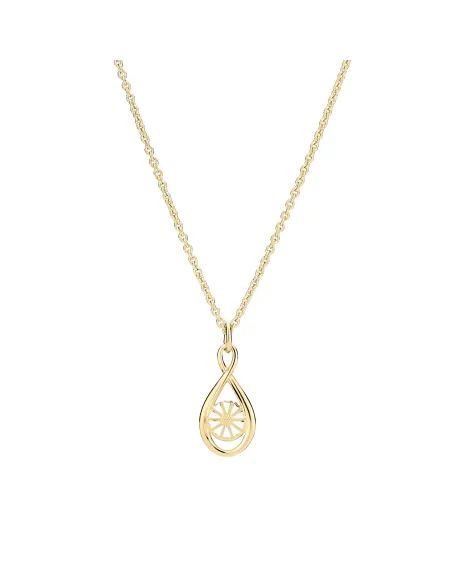 Lund Copenhagen | Marguerit collier 1x7,5mm med infinity 24kt forgyldt hvid emalje