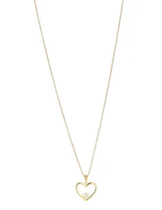 Lund Copenhagen | Marguerit collier med vedhæng hjerte 1x5mm 24 kt forgyldt