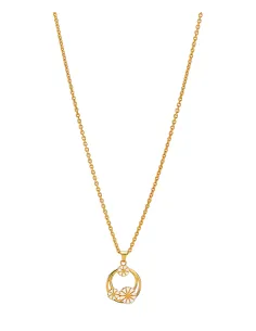 Lund Copenhagen | Marguerit collier 2x5mm og 1x7,5mm 24 kt forgyldt hvid emalje