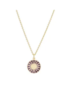 LUND COPENHAGEN | Marguerit collier 18mm lilla emalje