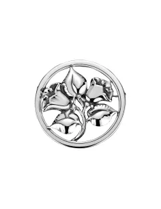 LUND COPENHAGEN | Broche med blomst diameter 42mm oxyderet 925