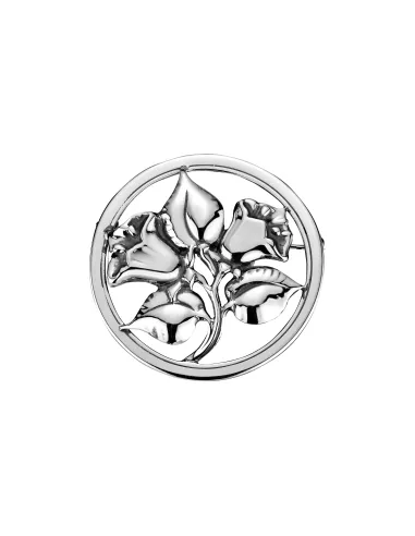 LUND COPENHAGEN | Broche med blomst diameter 42mm oxyderet 925
