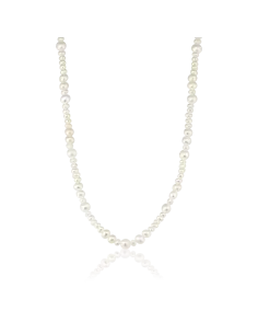 Ocean Necklace 03 – 18K guldbelagt sølvhalskæde med ferskvandsperler.