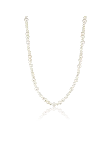 Ocean Necklace 03 – 18K guldbelagt sølvhalskæde med ferskvandsperler.