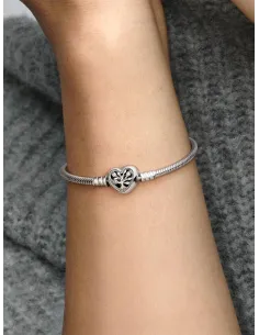 PANDORA | Pandora Moments Slægtstræ Slangekædearmbånd med Hjertelås 2