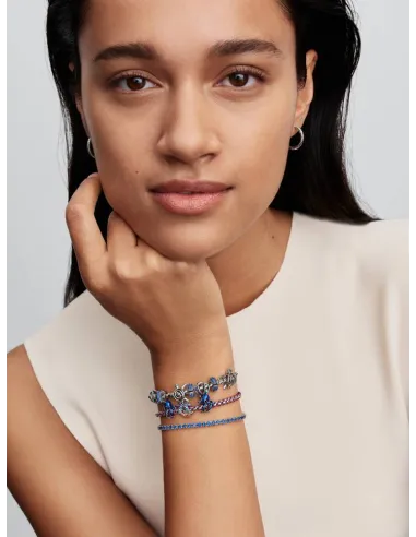 PANDORA Funklende Pavé Tredobbelt Række Charm | Glimtende Elegance