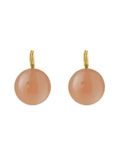 SUSANNE FRIIS BJØRNER | Vedhæng til øreringe, forgyldt sølv, 10 mm kugle glat peach månesten
