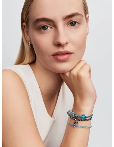 PANDORA Funklende Pavé Tredobbelt Række Charm | Glimtende Elegance