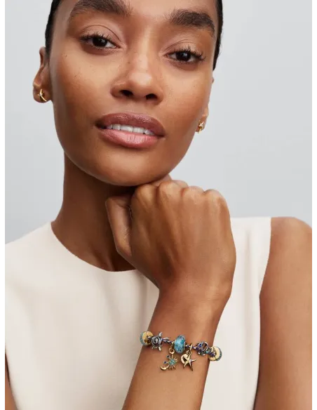 PANDORA Funklende Pavé Tredobbelt Række Charm | Glimtende Elegance