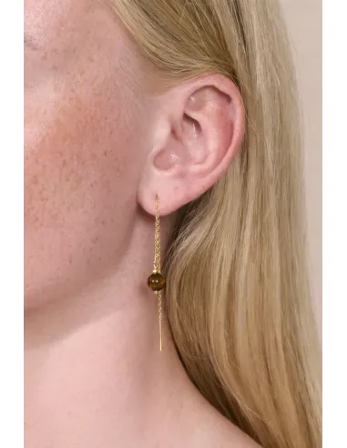 SOÏ | Ella Tiger Eye Øreringe