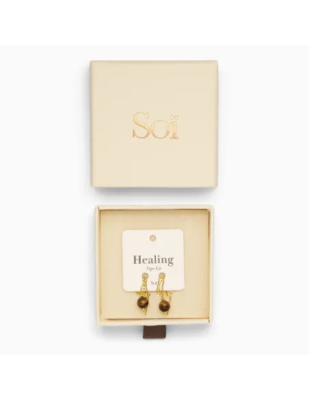 SOÏ | Ella Tiger Eye Øreringe