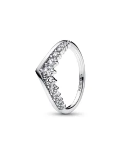 PANDORA | Wishbone sterlingsølvring med klare kubiske zirkoner