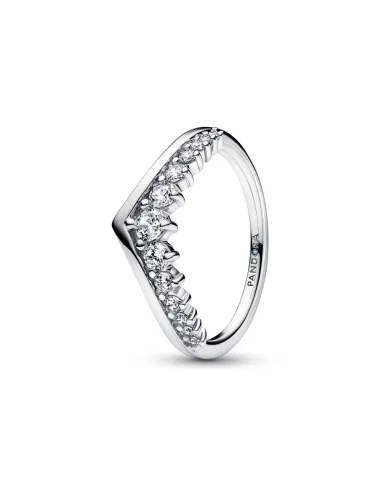 PANDORA | Wishbone sterlingsølvring med klare kubiske zirkoner