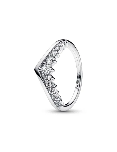 PANDORA | Wishbone sterlingsølvring med klare kubiske zirkoner