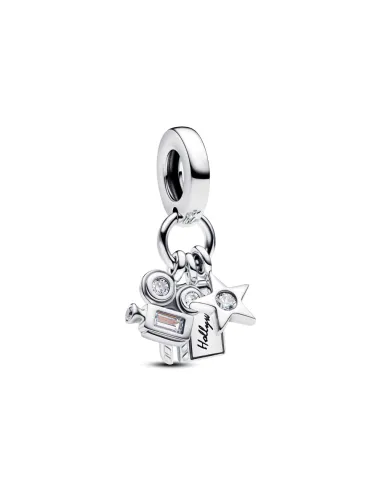 PANDORA Funklende Pavé Tredobbelt Række Charm | Glimtende Elegance