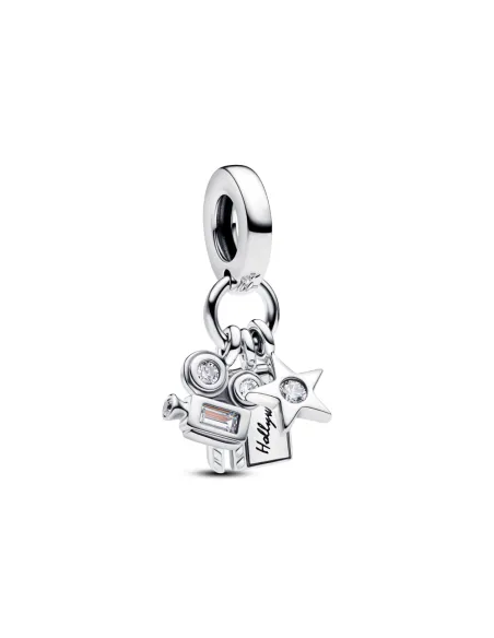 PANDORA Funklende Pavé Tredobbelt Række Charm | Glimtende Elegance