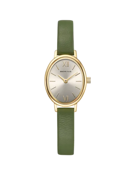 BERING Classic Dameur 11020-833 | Grøn Læderrem & Safirglas