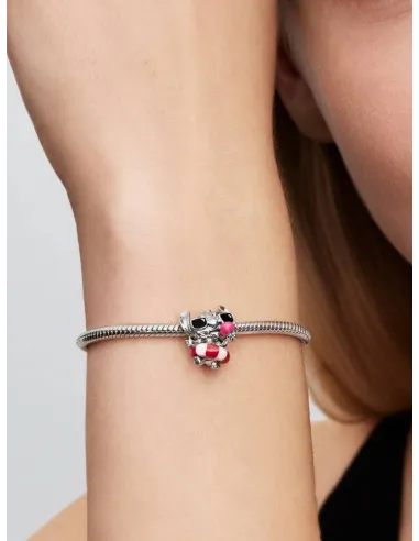 PANDORA Funklende Pavé Tredobbelt Række Charm | Glimtende Elegance