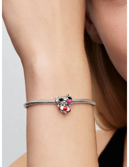 PANDORA Funklende Pavé Tredobbelt Række Charm | Glimtende Elegance