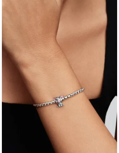 PANDORA Funklende Pavé Tredobbelt Række Charm | Glimtende Elegance