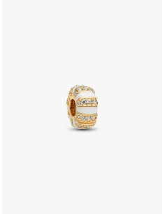 PANDORA Funklende Pavé Tredobbelt Række Charm | Glimtende Elegance