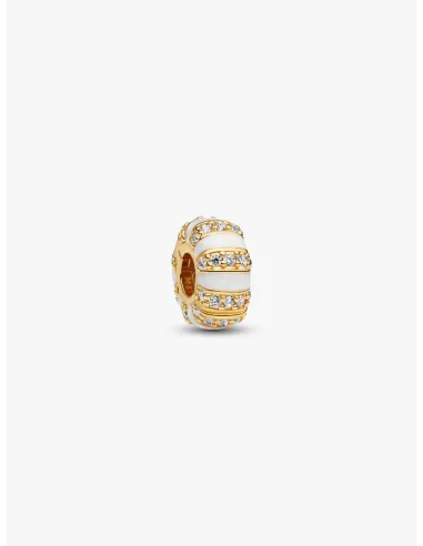 PANDORA Funklende Pavé Tredobbelt Række Charm | Glimtende Elegance