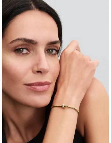 PANDORA Funklende Pavé Tredobbelt Række Charm | Glimtende Elegance