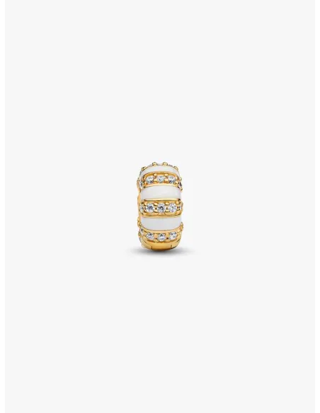 PANDORA Funklende Pavé Tredobbelt Række Charm | Glimtende Elegance