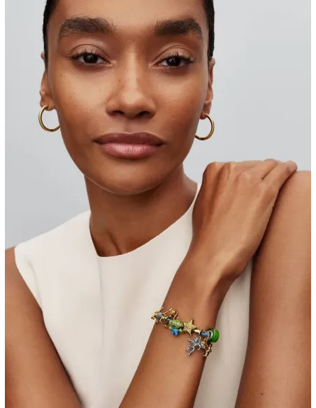 PANDORA Funklende Pavé Tredobbelt Række Charm | Glimtende Elegance