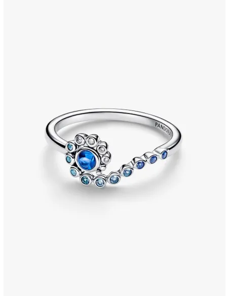 Pandora Disney Vaiana Ocean Bølge Ring | Blå Sten