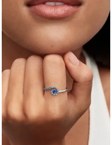 Pandora Disney Vaiana Ocean Bølge Ring | Blå Sten