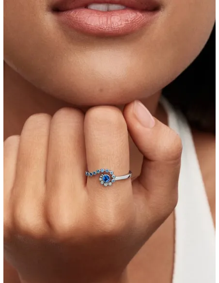 Pandora Disney Vaiana Ocean Bølge Ring | Blå Sten