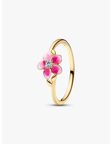 Pandora Disney Vaiana Blomster Ring | Rosa Emalje