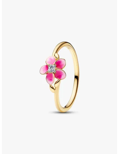 Pandora Disney Vaiana Blomster Ring | Rosa Emalje