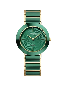 BERING Classic Dameur 11020-833 | Grøn Læderrem & Safirglas