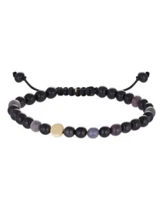 HEIRING VIRO armbånd med obsidian, rubin og safir
