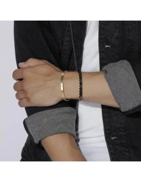 HEIRING VIRO armbånd med grøn jasper og guldmønt
