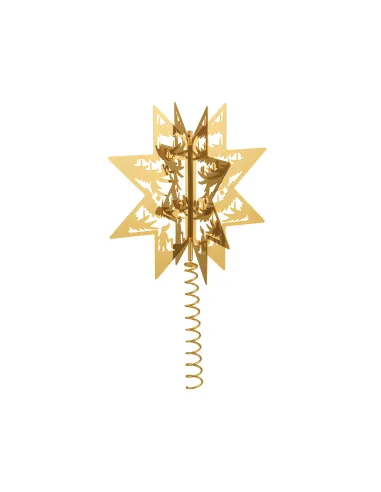 H.C. Andersen Topstjerne Forgyldt 16,5 cm | Juletræsstjerne med Papirklip