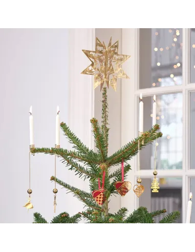 H.C. Andersen Topstjerne Forgyldt 16,5 cm | Juletræsstjerne med Papirklip