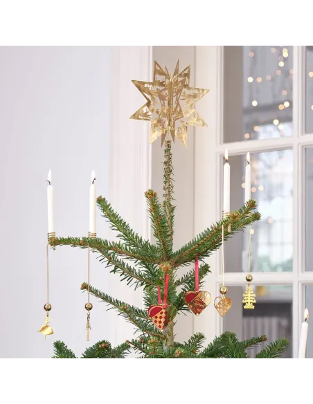H.C. Andersen Topstjerne Forgyldt 16,5 cm | Juletræsstjerne med Papirklip