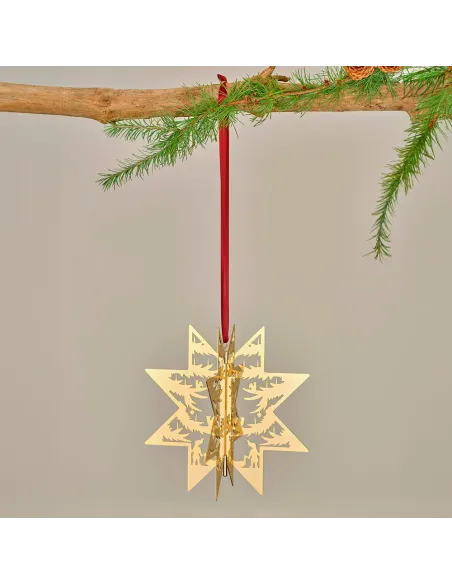 H.C. Andersen Topstjerne Forgyldt 16,5 cm | Juletræsstjerne med Papirklip