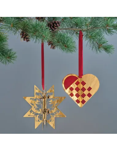 H.C. Andersen Topstjerne Forgyldt 16,5 cm | Juletræsstjerne med Papirklip