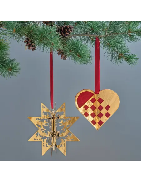 H.C. Andersen Topstjerne Forgyldt 16,5 cm | Juletræsstjerne med Papirklip