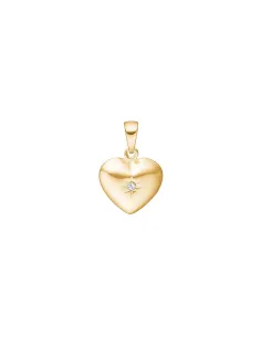 SIERSBØL | SIERSBØL sølv forg. vedhæng hjerte med cz 17x10mm