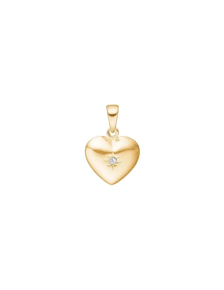 SIERSBØL | SIERSBØL sølv forg. vedhæng hjerte med cz 17x10mm