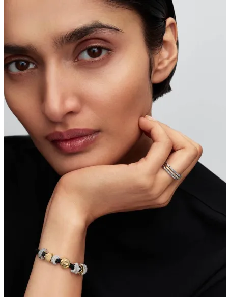 PANDORA Funklende Pavé Tredobbelt Række Charm | Glimtende Elegance