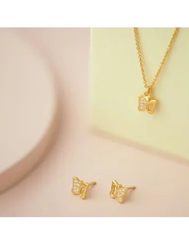 NOA KIDS JEWELLERY | Forg. sølvvedhæng sommerfugl m. cz